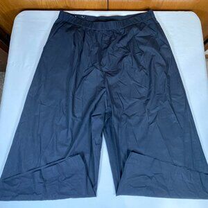 Calvin Klein Wide Leg Capri Pants Women's XL Black 100% Cotton